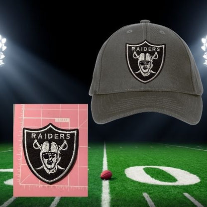 🏈 Ready to Press | Black & Silver Football-Inspired Small Patches