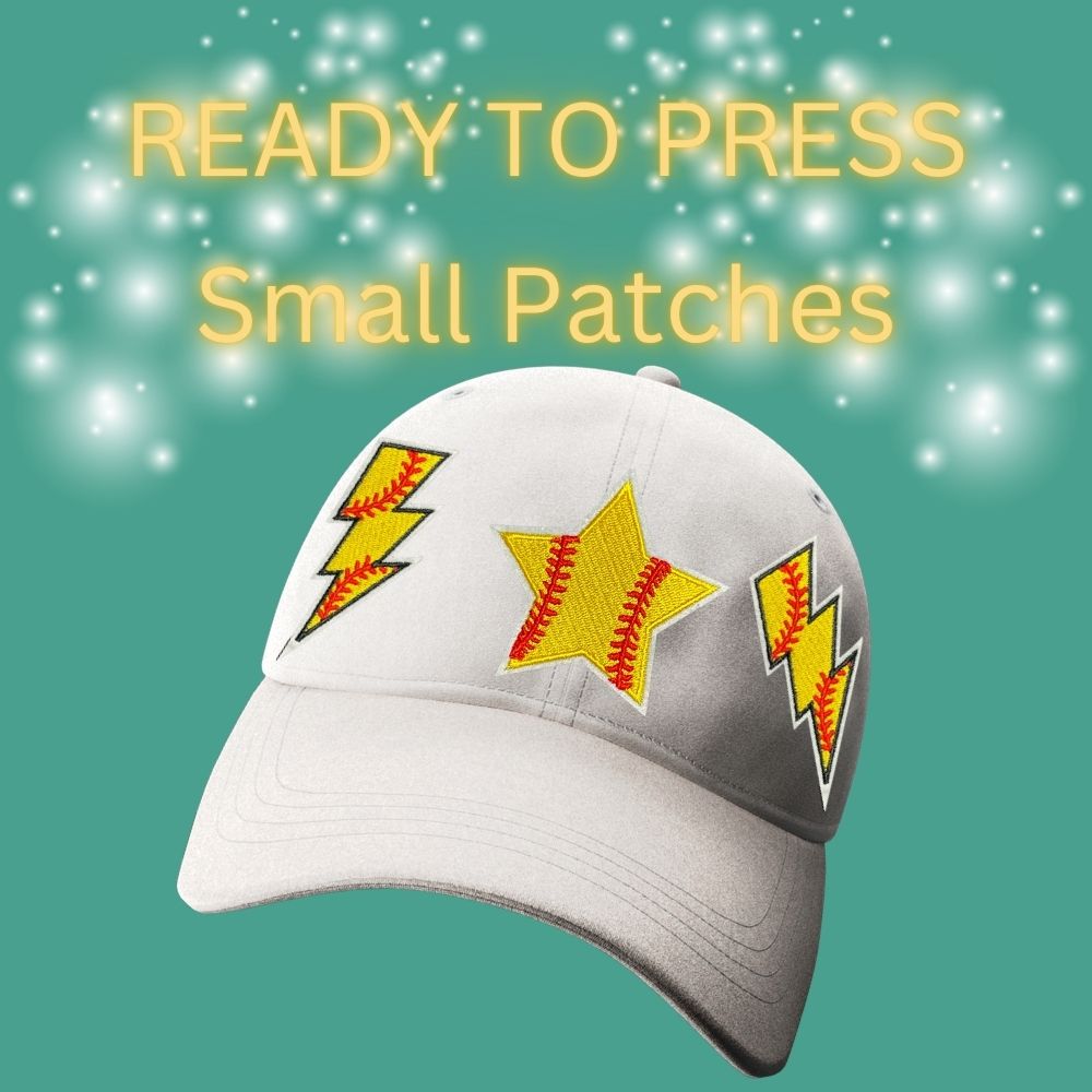 READY TO PRESS Small Sports Patches | Embroidered Hat & Apparel Iron-On Patches