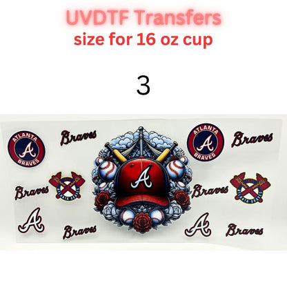 Baseball Inspired UVDTF Cup Wrap Transfers | Sports Style 16 oz Glass Cup Decals | Ready To Apply