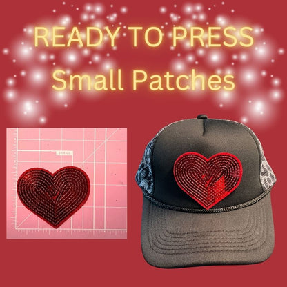 ⚡❤️ READY TO PRESS Small Heart & Lightning Patches | Embroidered Iron-On Appliqués