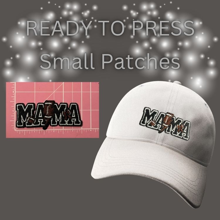 🏈 READY TO PRESS Small Patches | Game Day • Mama • First Down Football Embroidered Iron-On Patches