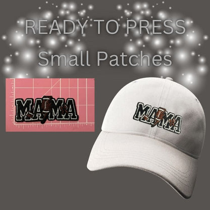 🏈 READY TO PRESS Small Patches | Game Day • Mama • First Down Football Embroidered Iron-On Patches