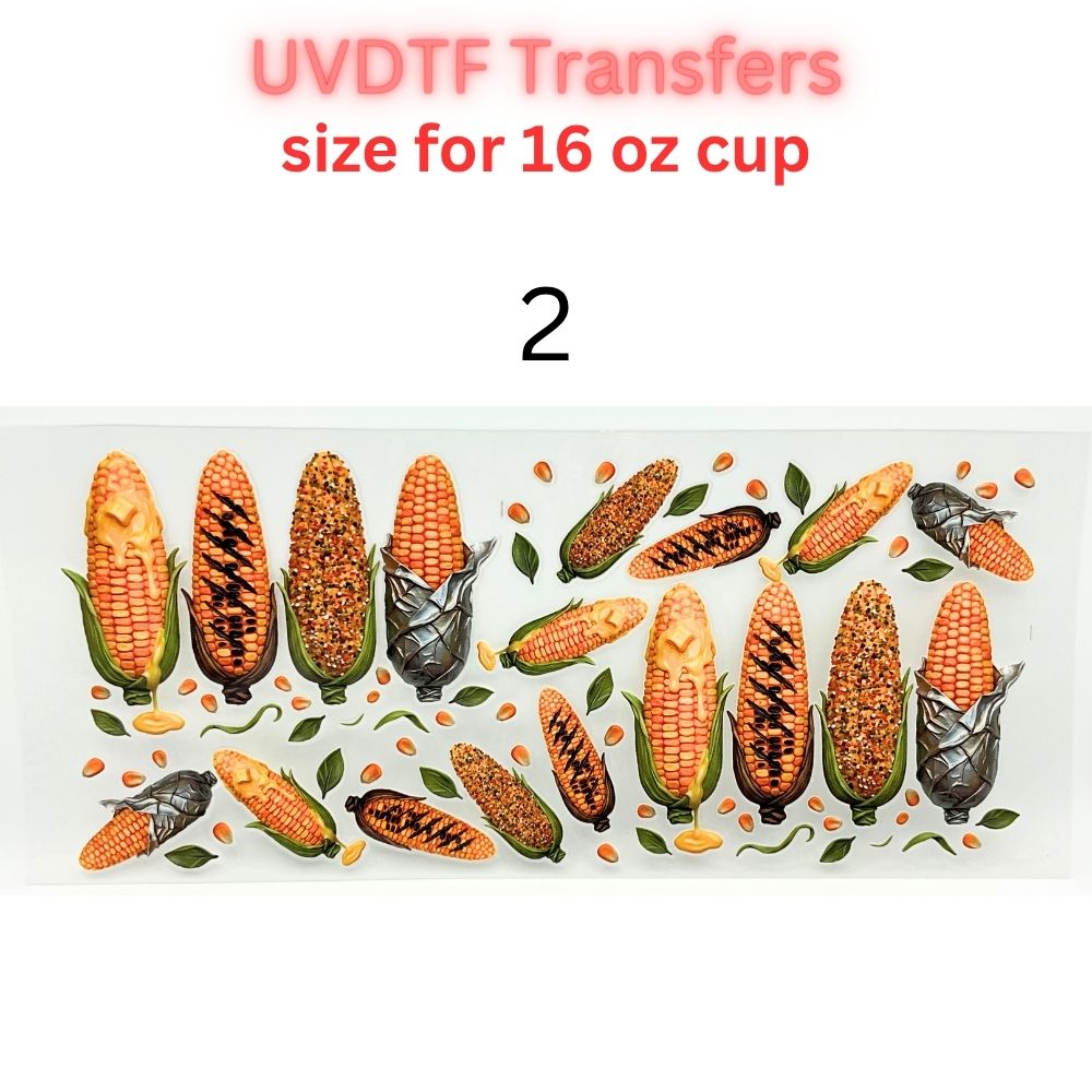 UV DTF Cup Wraps – 16 oz - Jesus & Iced Coffee, Roasted Corn, Floral Owl, Mystic Crystal Ball, Cows
