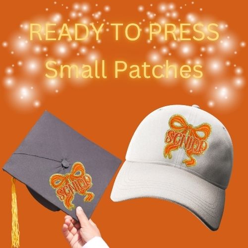 Ready to Press Senior Bow Small Patches – Graduation Cap & Hat Embroidery