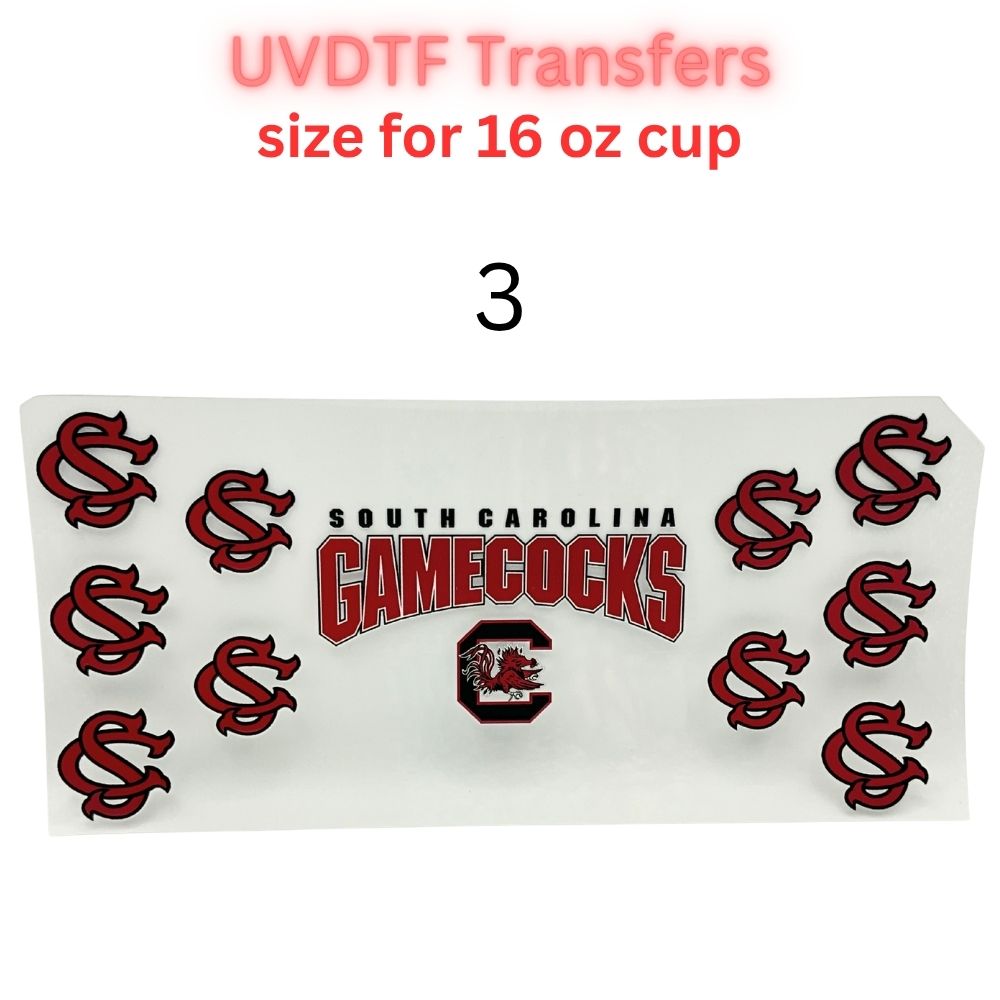 Garnet & Black Football-Themed UV DTF Cup Wrap Decals | 16 oz Cup Transfers | Mascot-Inspired Sports Designs | Waterproof Tumbler Stickers