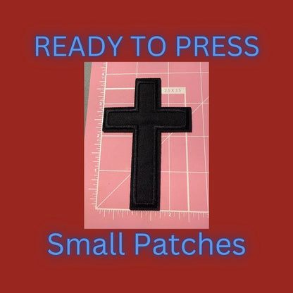 ✝️ Cross Embroidered Patches – Ready to Press Small Iron-On Appliqués | Christian Faith Hat, Jacket & Clothing Patch
