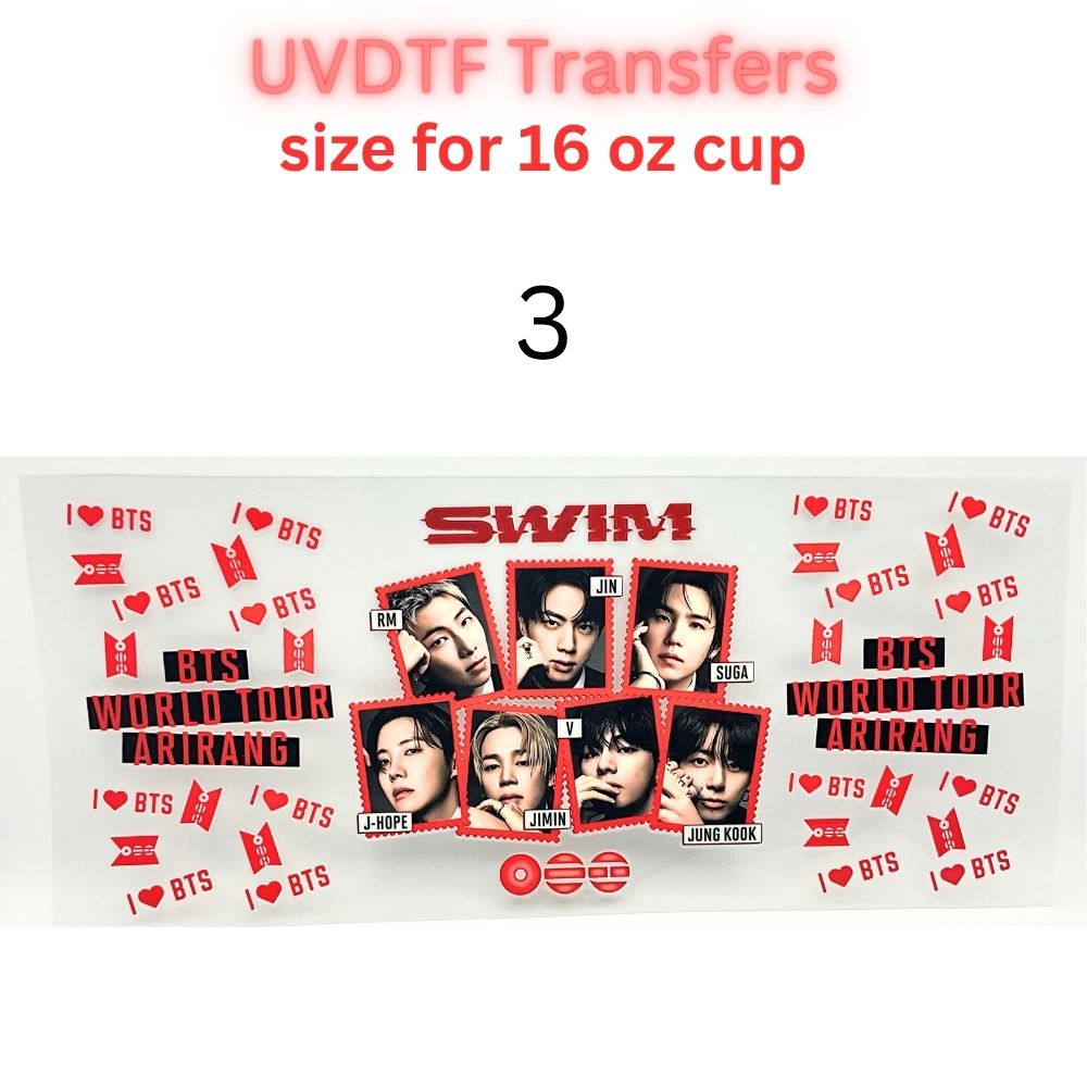 K-Pop Inspired UV DTF Cup Wrap | 16 oz Tumbler Decal | Music Fan Waterproof Transfer | Concert & Fandom Drinkware Sticker