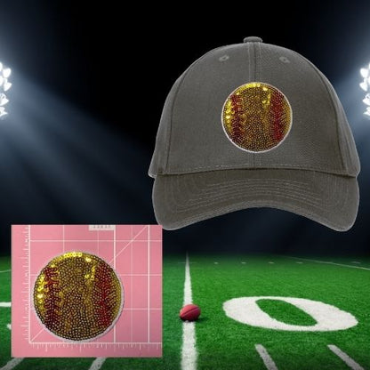 Game Day Sequin Sports Patches – Ready to Press Small Football & Baseball Iron-On Appliqués