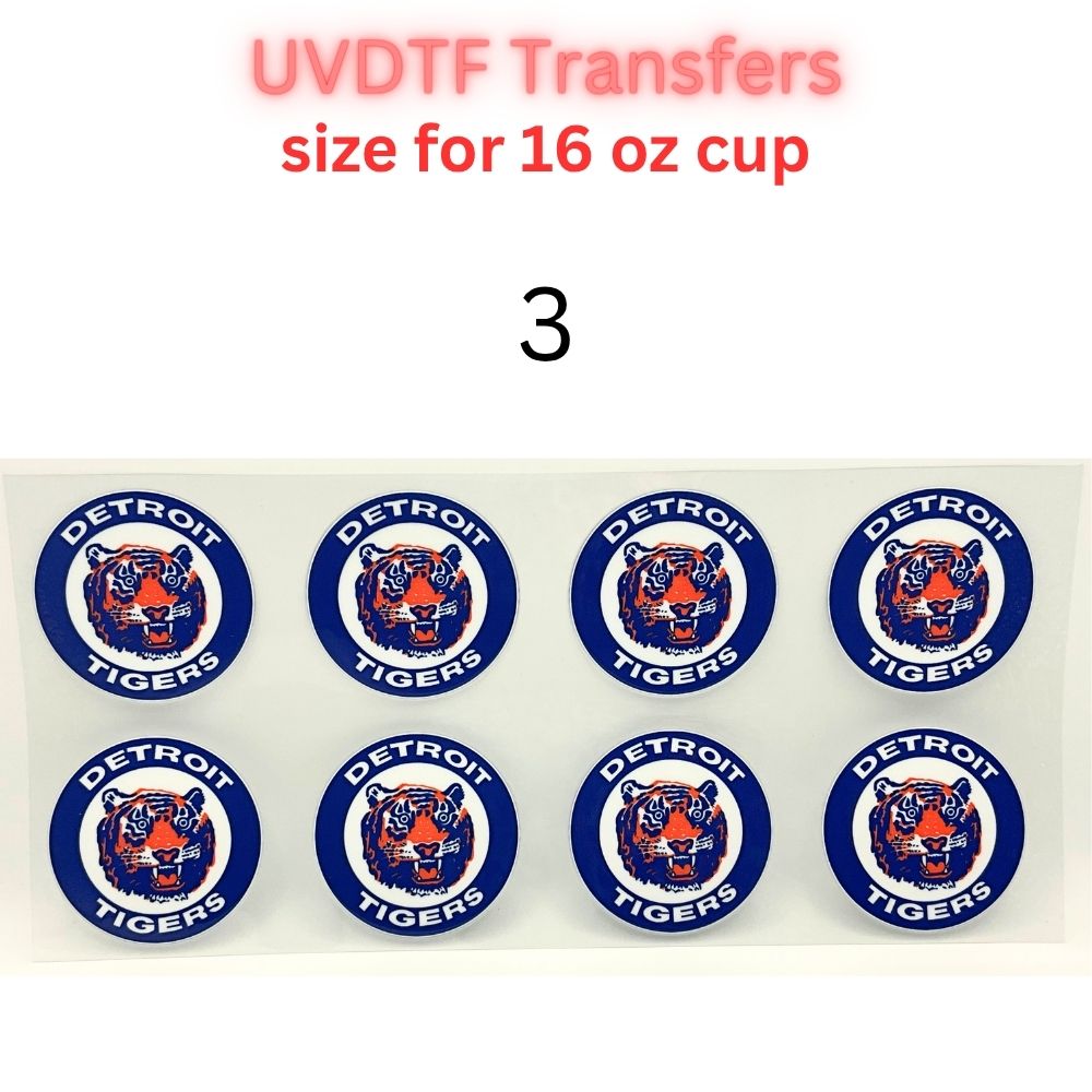 Blue & Orange Baseball-Inspired UV DTF Cup Wrap | 16 oz Tumbler Decal | Big Cat Sports Fan Transfer | Waterproof Drinkware Sticker