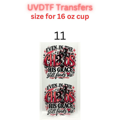 Faith, Western & Floral UV DTF Cup Wrap Transfers | Inspirational & Boho 16 oz Libby Cup Decals