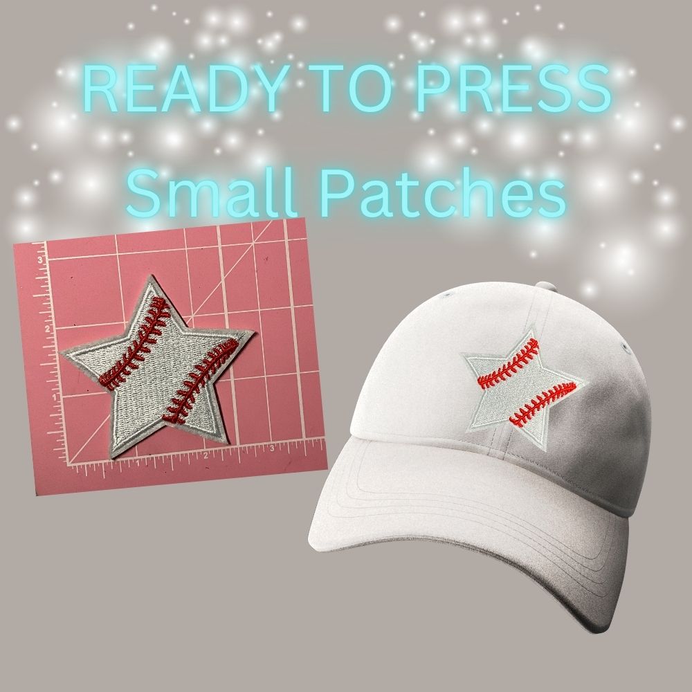 READY TO PRESS Small Sports Patches | Embroidered Hat & Apparel Iron-On Patches