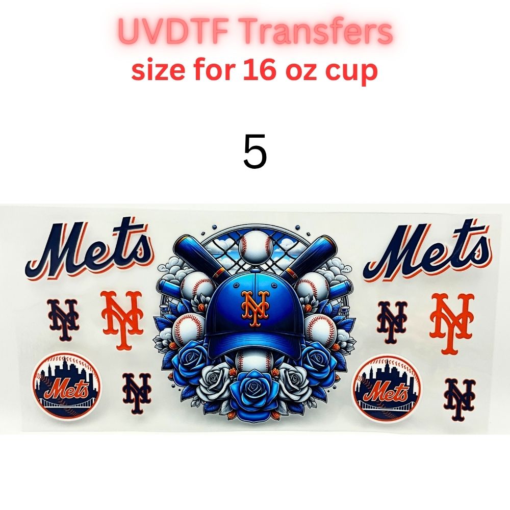 Baseball Inspired UVDTF Cup Wrap Transfers | Sports Style 16 oz Glass Cup Decals | Ready To Apply