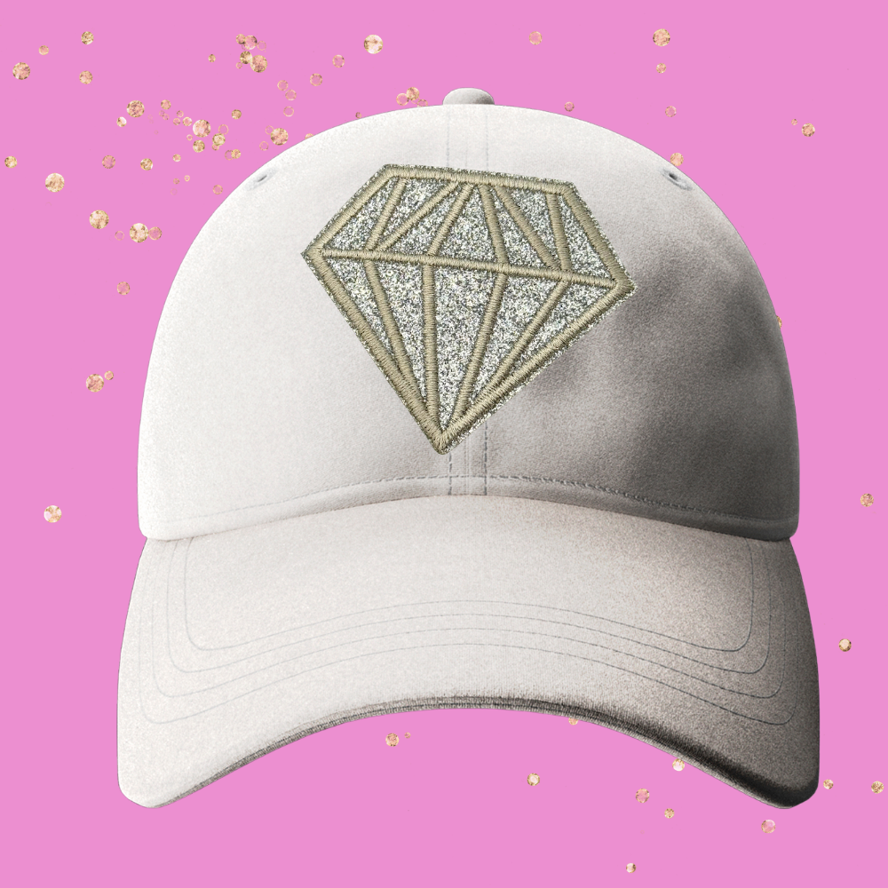 Glitter Diamond Patches – Ready to Press Small Embroidered Appliqués for Hats, Bags & Clothing