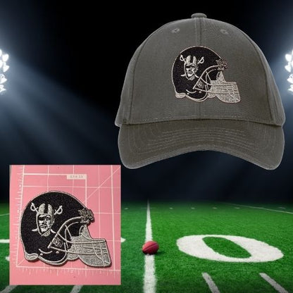 🏈 Ready to Press | Black & Silver Football-Inspired Small Patches