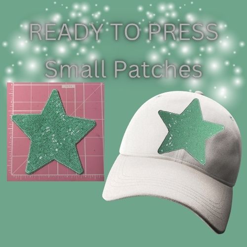 ✨ READY TO PRESS Small Glitter Star & Bow Patches | Sparkly Iron-On Embroidered Appliqués