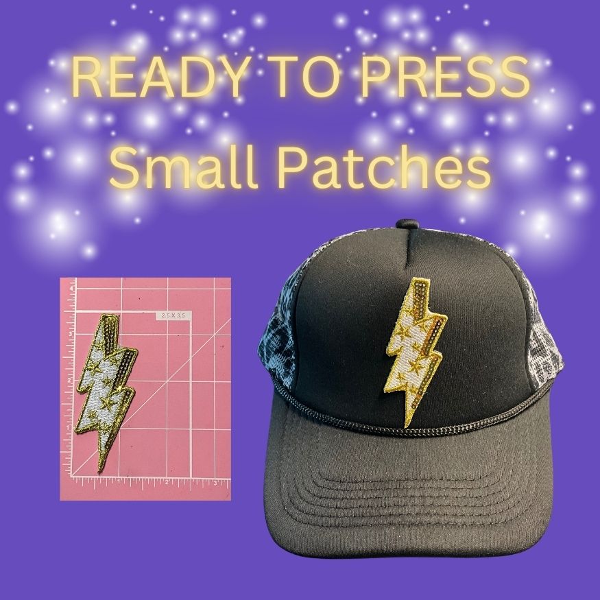 ⚡❤️ READY TO PRESS Small Heart & Lightning Patches | Embroidered Iron-On Appliqués