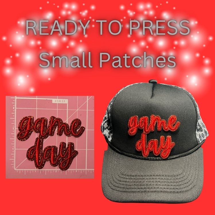 🏈 READY TO PRESS Small Patches | Game Day • Mama • First Down Football Embroidered Iron-On Patches
