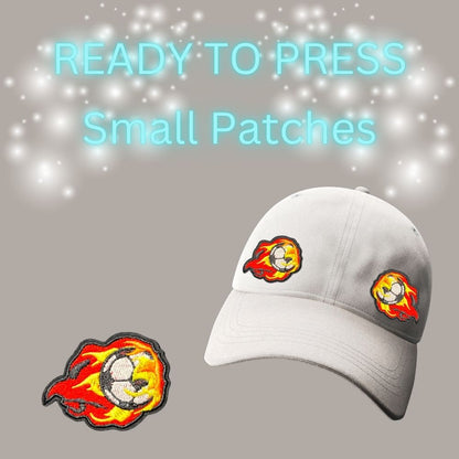 READY TO PRESS Small Sports Patches | Embroidered Iron-On Hat & Apparel Patches