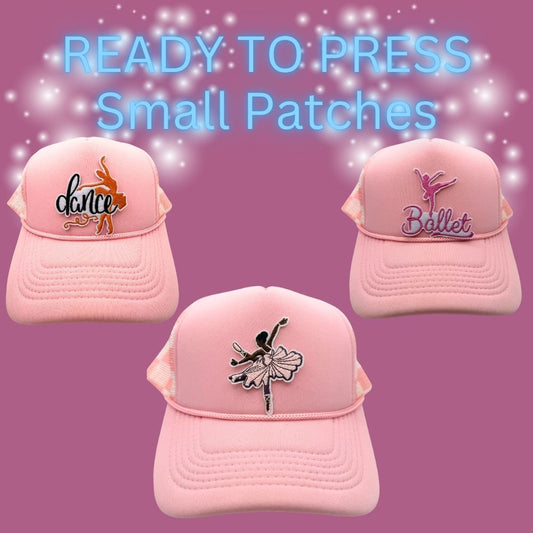 💗✨ Ready to Press Small Patches – Dance & Ballet Embroidered Designs