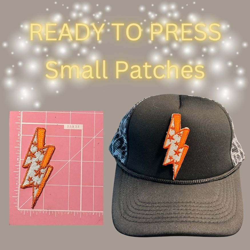 ⚡❤️ READY TO PRESS Small Heart & Lightning Patches | Embroidered Iron-On Appliqués