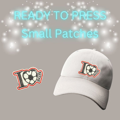 READY TO PRESS Small Sports Patches | Embroidered Iron-On Hat & Apparel Patches