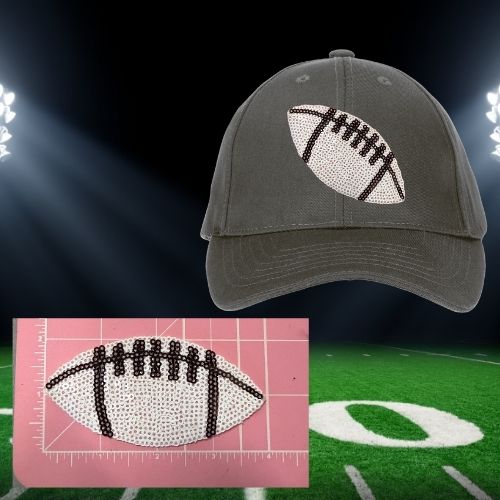 Game Day Sequin Sports Patches – Ready to Press Small Football & Baseball Iron-On Appliqués