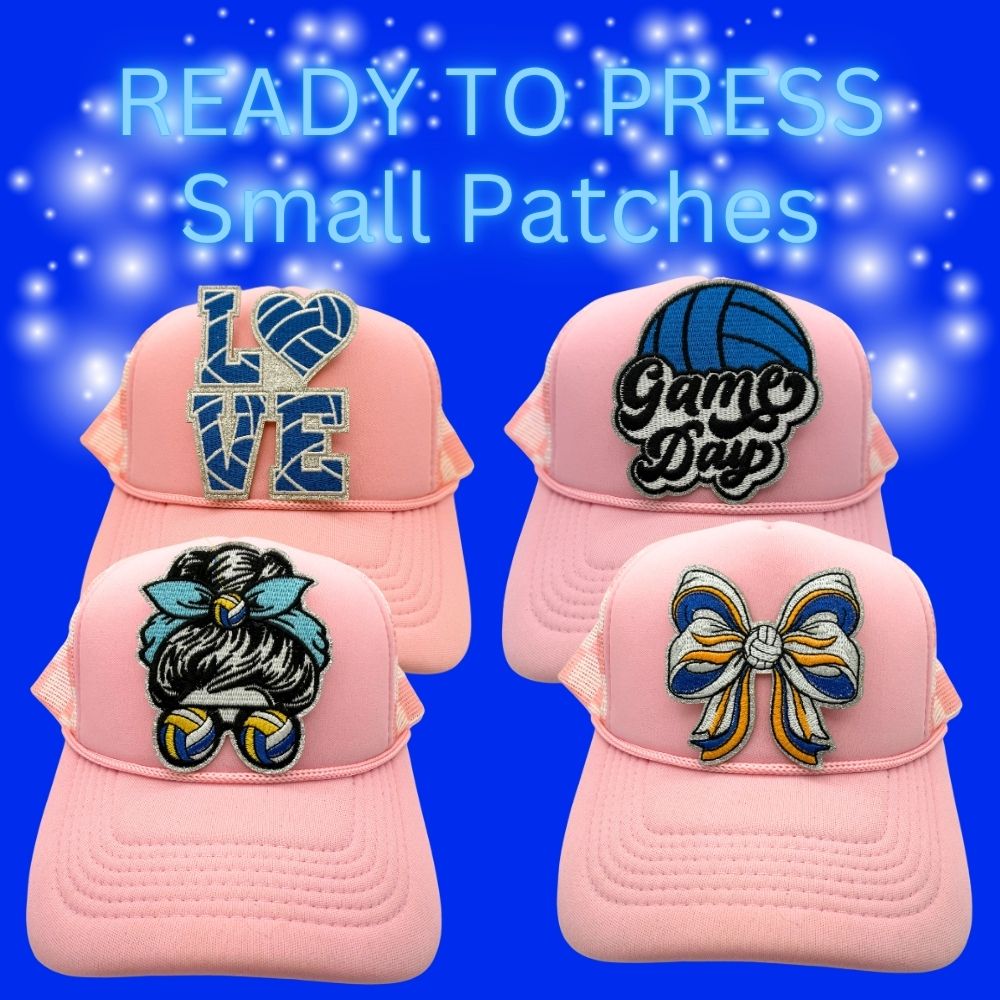 🏐✨ Ready to Press Small Patches – Volleyball Embroidered Designs