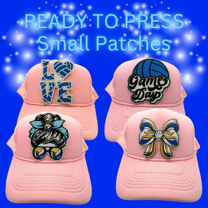 🏐✨ Ready to Press Small Patches – Volleyball Embroidered Designs