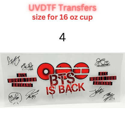 K-Pop Inspired UV DTF Cup Wrap | 16 oz Tumbler Decal | Music Fan Waterproof Transfer | Concert & Fandom Drinkware Sticker
