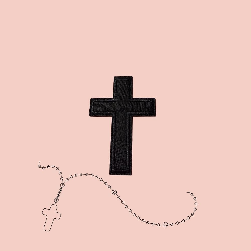 ✝️ Cross Embroidered Patches – Ready to Press Small Iron-On Appliqués | Christian Faith Hat, Jacket & Clothing Patch