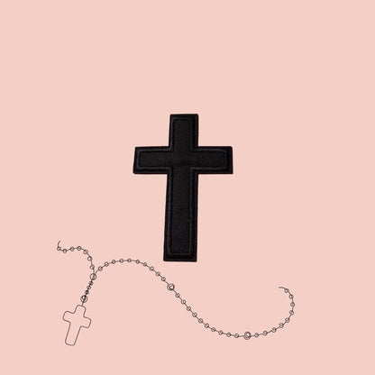 ✝️ Cross Embroidered Patches – Ready to Press Small Iron-On Appliqués | Christian Faith Hat, Jacket & Clothing Patch