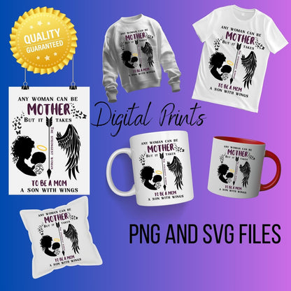 Memorial Mom & Baby Son Digital Files – PNG & SVG Downloads