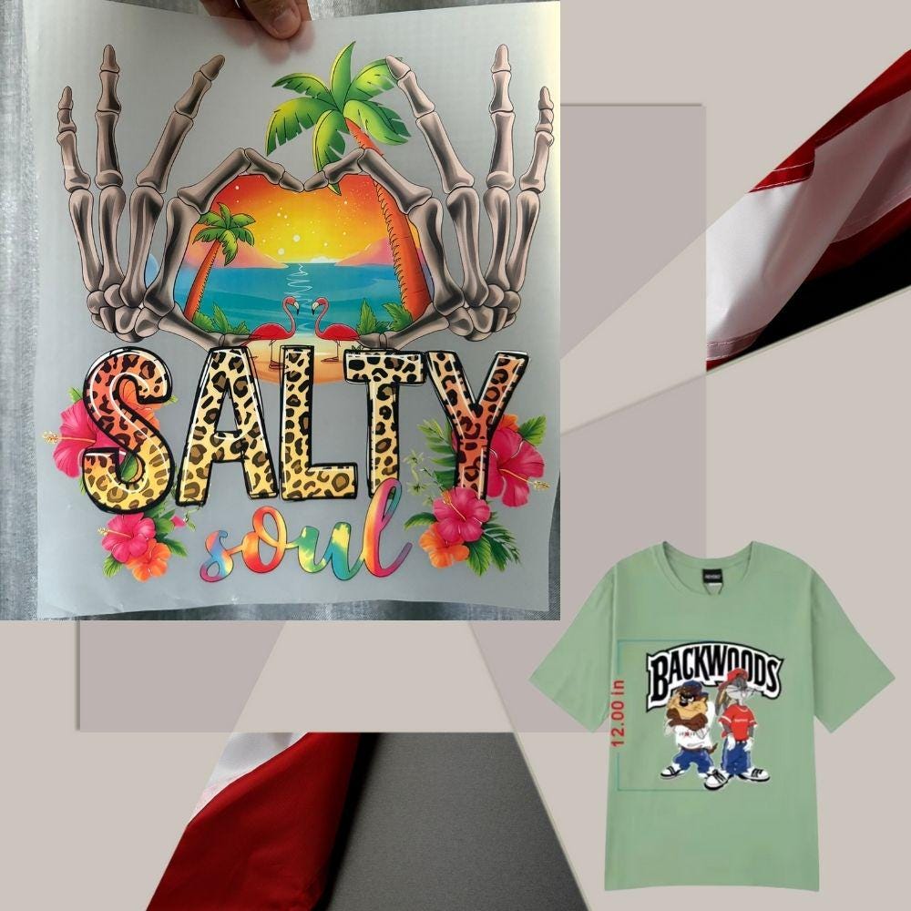 Summer Salty Soul DTF Transfer – Bright Beach Vibe Ready to Press Heat Press Design