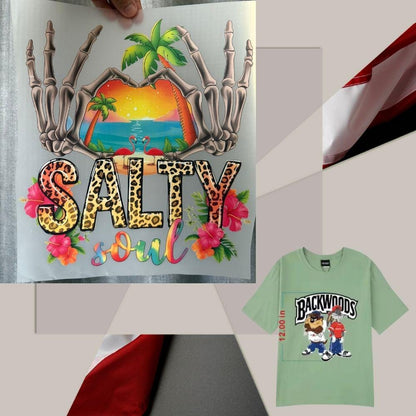 Summer Salty Soul DTF Transfer – Bright Beach Vibe Ready to Press Heat Press Design