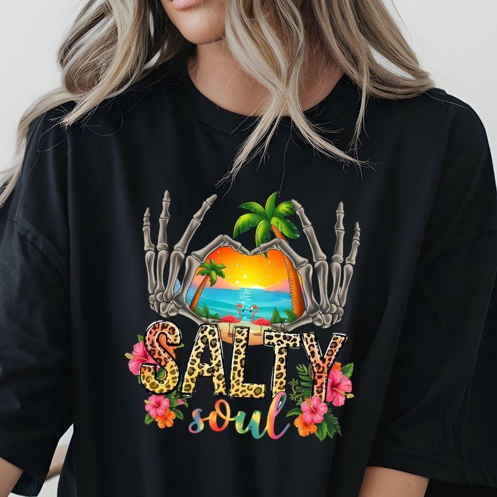Summer Salty Soul DTF Transfer – Bright Beach Vibe Ready to Press Heat Press Design