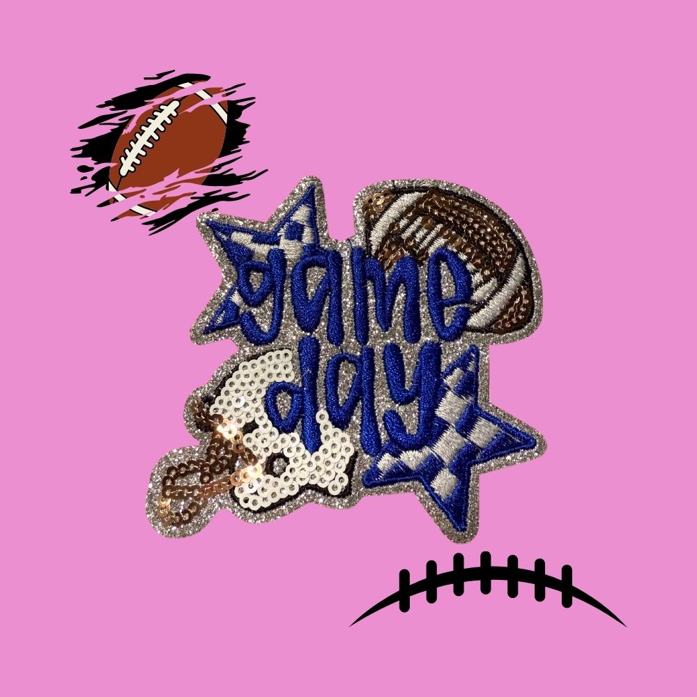 🏈 Game Day Football Patches – Ready to Press Small Embroidery Appliqués | Iron-On Hat, Jacket & Clothing Patch