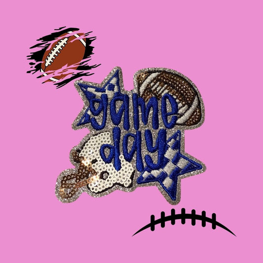 🏈 Game Day Football Patches – Ready to Press Small Embroidery Appliqués | Iron-On Hat, Jacket & Clothing Patch