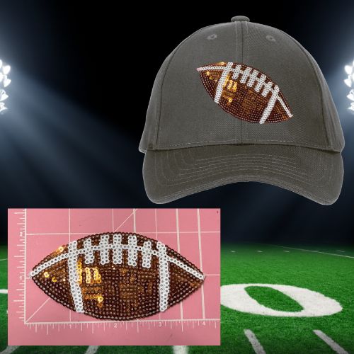 Game Day Sequin Sports Patches – Ready to Press Small Football & Baseball Iron-On Appliqués