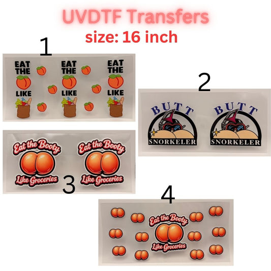 Funny Peach Grocery UV DTF Transfer – 16 Inch