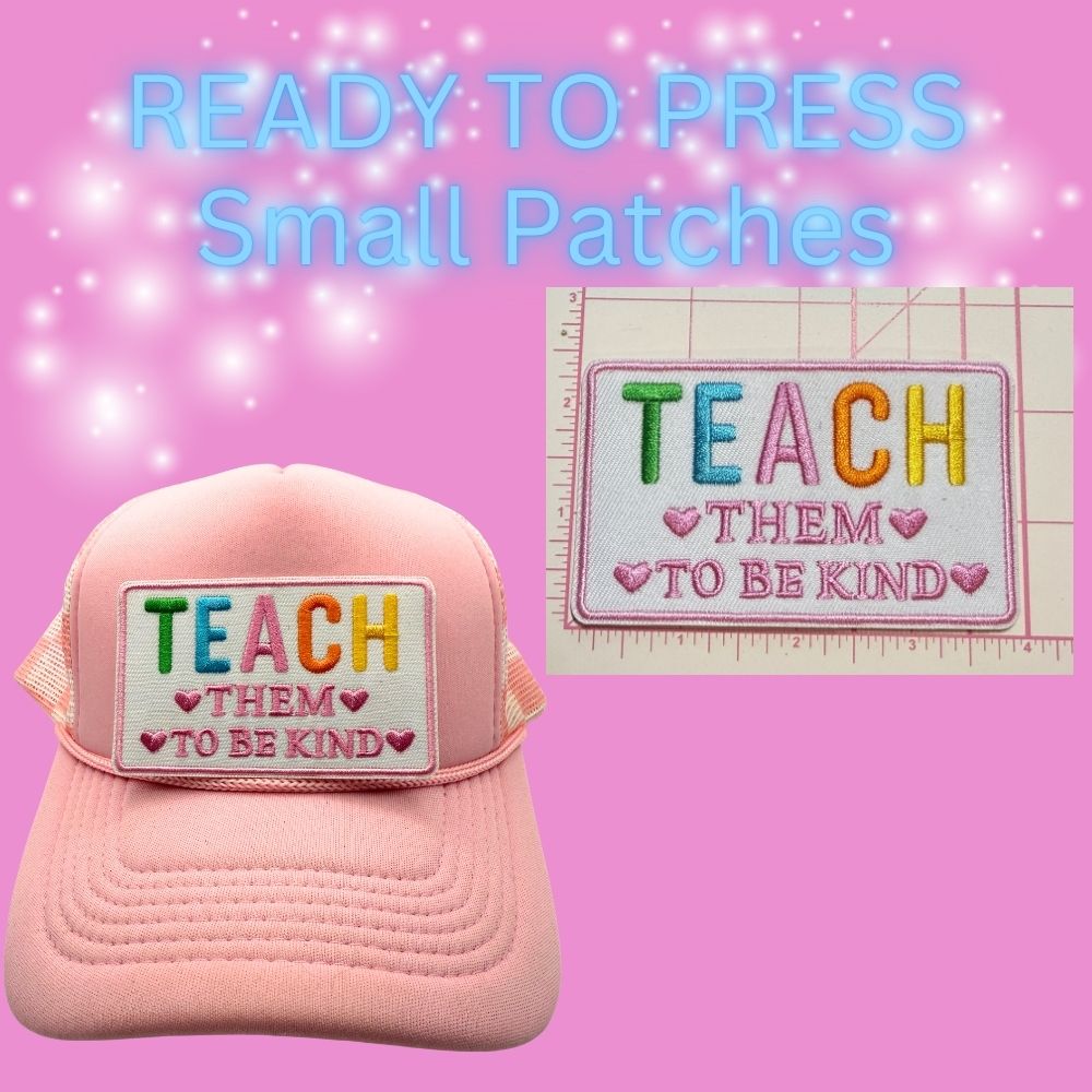 🍎✨ Ready to Press Small Patches – Teacher & Classroom Inspired Designs