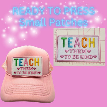 🍎✨ Ready to Press Small Patches – Teacher & Classroom Inspired Designs