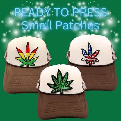🌿 READY TO PRESS – Leaf Embroidered Patches (Small) 🌿
