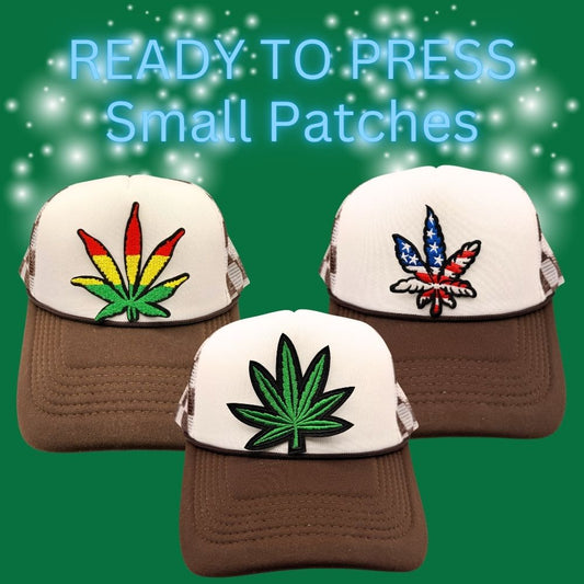 🌿 READY TO PRESS – Leaf Embroidered Patches (Small) 🌿