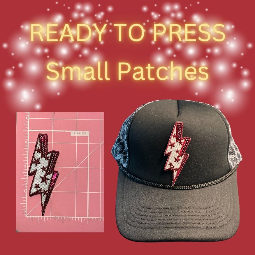 ⚡❤️ READY TO PRESS Small Heart & Lightning Patches | Embroidered Iron-On Appliqués