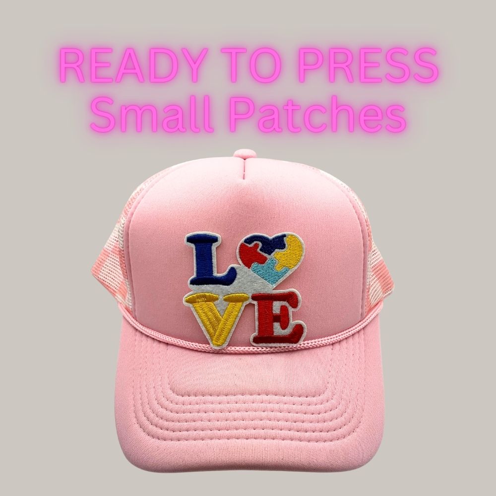 Ready to Press Autism Awareness Patches – Small Puzzle & Inspirational Heat Press Patches for Hats, Shirts & Accessories