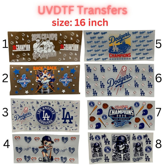 Baseball Game Day UV DTF Transfer Sheet – 16 Inch | Blue & White Sports Inspired Wraps