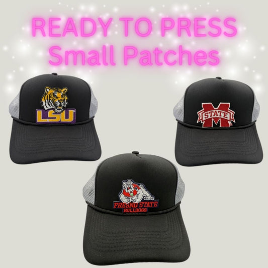 🏈 Ready to Press Small Patches – College Team Inspired Embroidered Designs