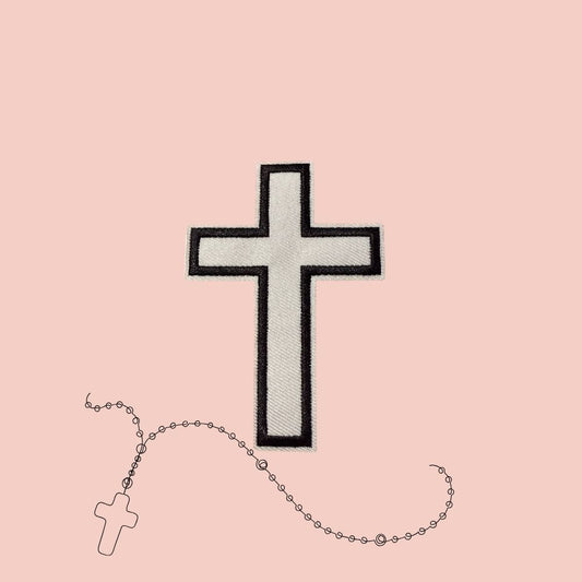 ✝️ Cross Embroidered Patches – Ready to Press Small Iron-On Appliqués | Christian Faith Hat, Jacket & Clothing Patch