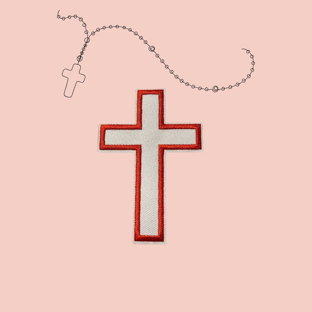 ✝️ Cross Embroidered Patches – Ready to Press Small Iron-On Appliqués | Christian Faith Hat, Jacket & Clothing Patch