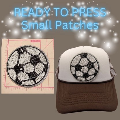 🏈⚾🏀🏐 READY TO PRESS – Sequin Sports Ball Patches (Small) ✨